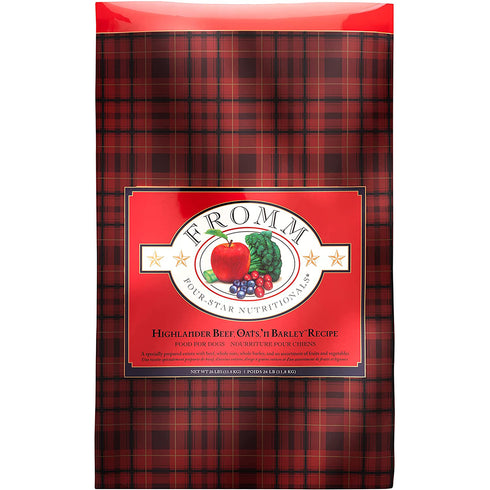 Fromm Four-Star Nutritionals Highlander Beef, Oats, 'n Barley Recipe Dry Dog Food 26lb - Poudre Pet and Feed Supply